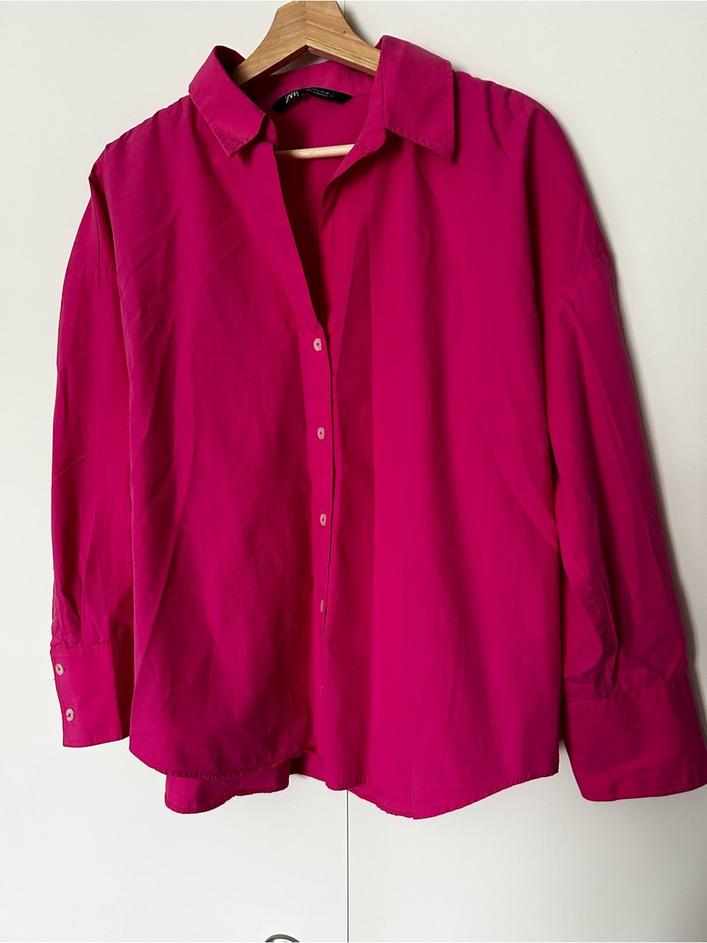 Zara Bright Fuchsia Button-Up Shirt